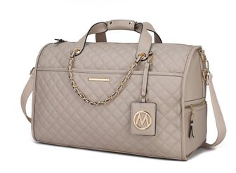(taupe)Lexie Vegan Leather Women Duffle by Mia K - BagNook