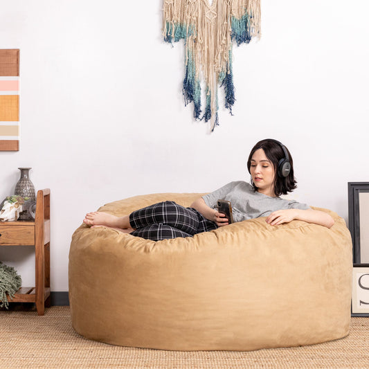 Jaxx Saxx 5 Ft Large Bean Bag, Camel - BagNook