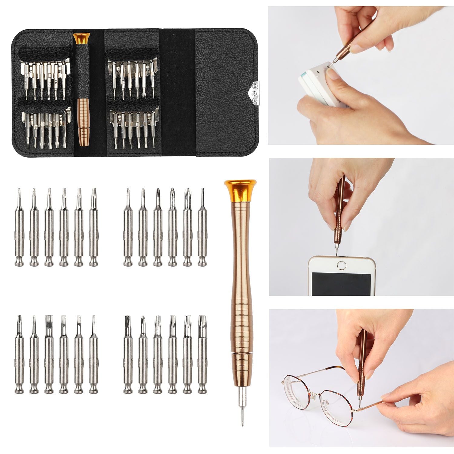 Multipurpose Precision Screwdriver Wallet Kit w/swivel head - BagNook