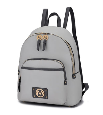 (light gray)Alice Backpack Vegan Leather by Mia k - BagNook