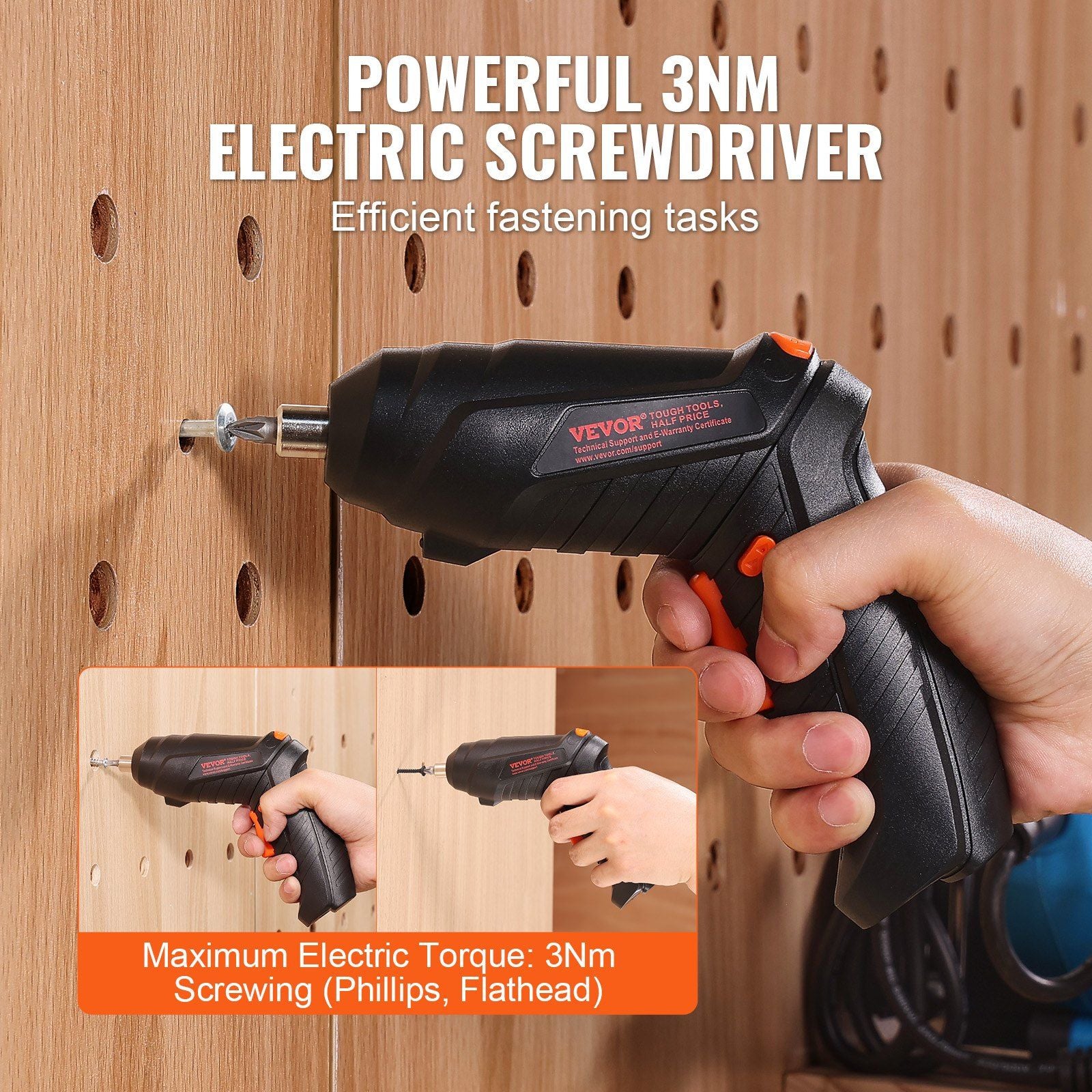 VEVOR 96pc Household Hand Tool Set w/Cordless Screwdriver - BagNook