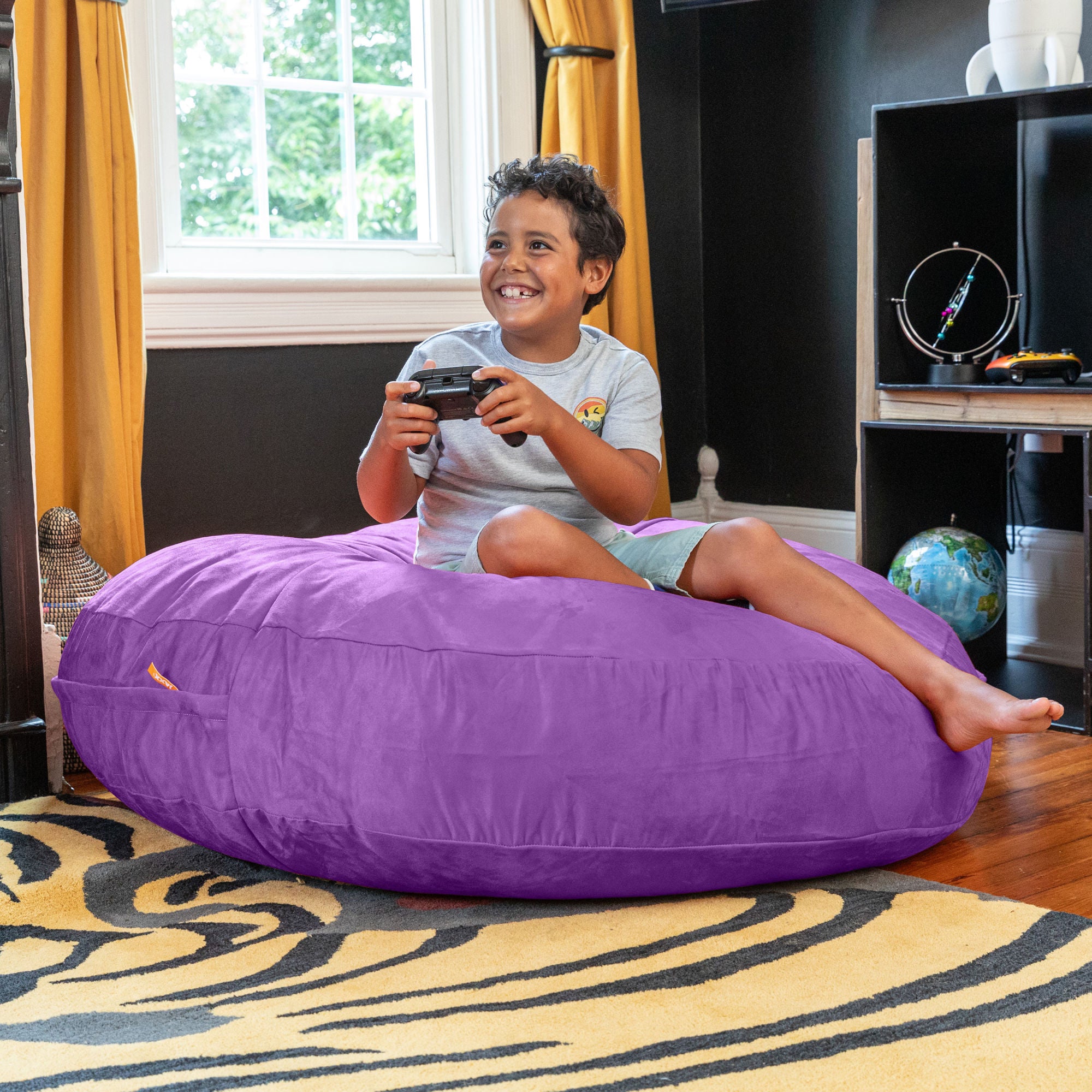 Jaxx 4 ft Cocoon Kids Bean Bag, Grape - BagNook