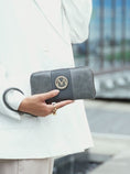 Load image into Gallery viewer, (denim)Zori Tote Handbag w/Pouch & Wallet by Mia k - BagNook
