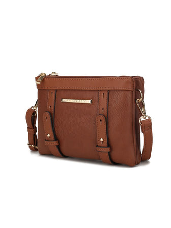 (cognac)Elsie Multi Compartment Crossbody Bag by Mia k - BagNook