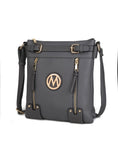 Load image into Gallery viewer, (charcoal)Lilian Vegan Leather Crossbody by Mia k - BagNook
