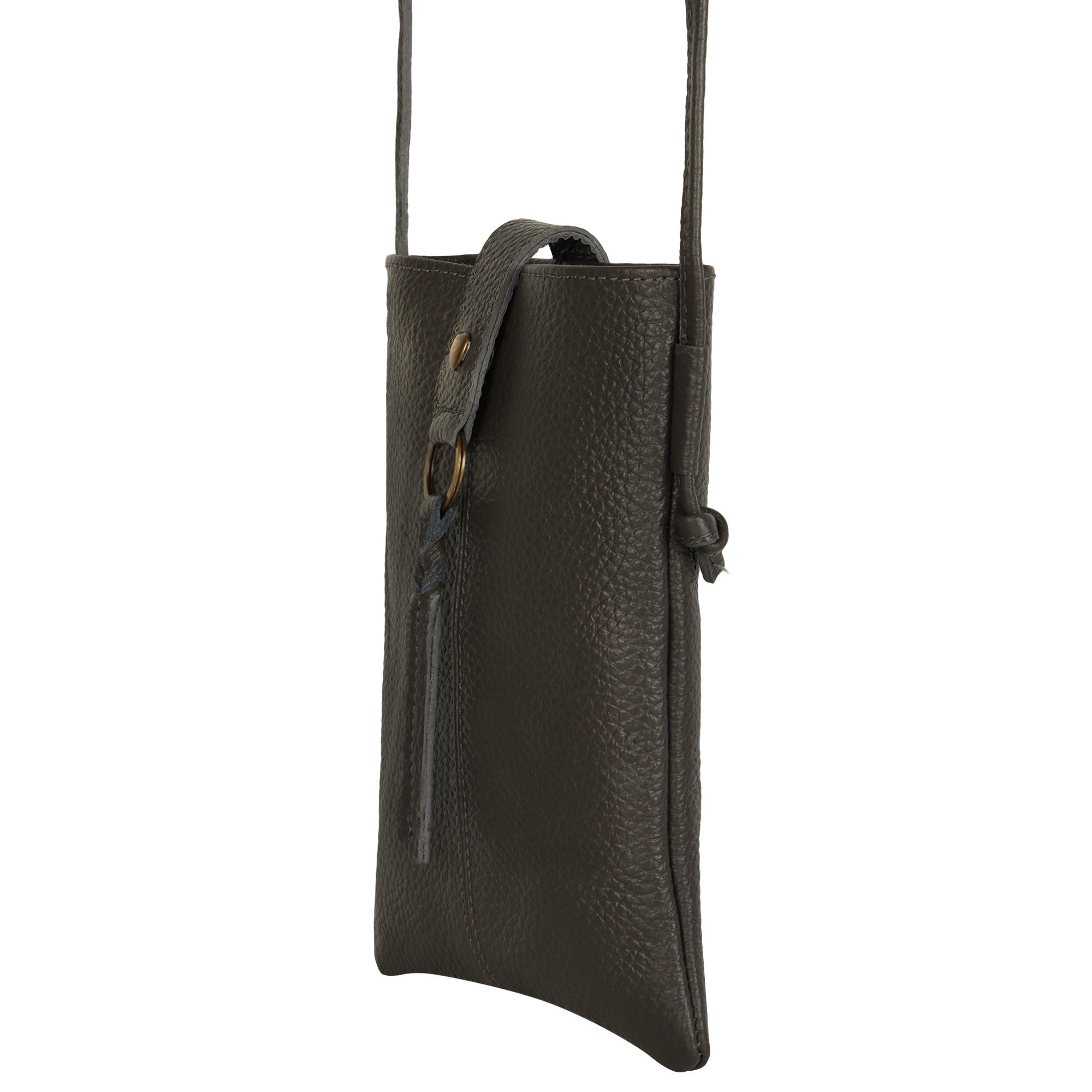Jennie Small Crossbody bag w/ slim strap - Deepest Brown - BagNook
