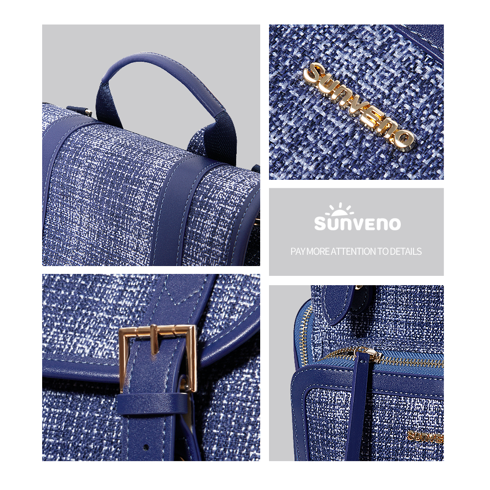 (navy)Tweed Like Diaper Backpack - BagNook