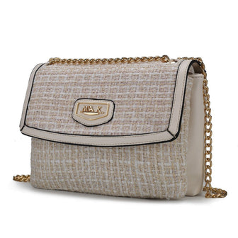 (gold)Mackenzie Tweed Shoulder Handbag by Mia K - BagNook