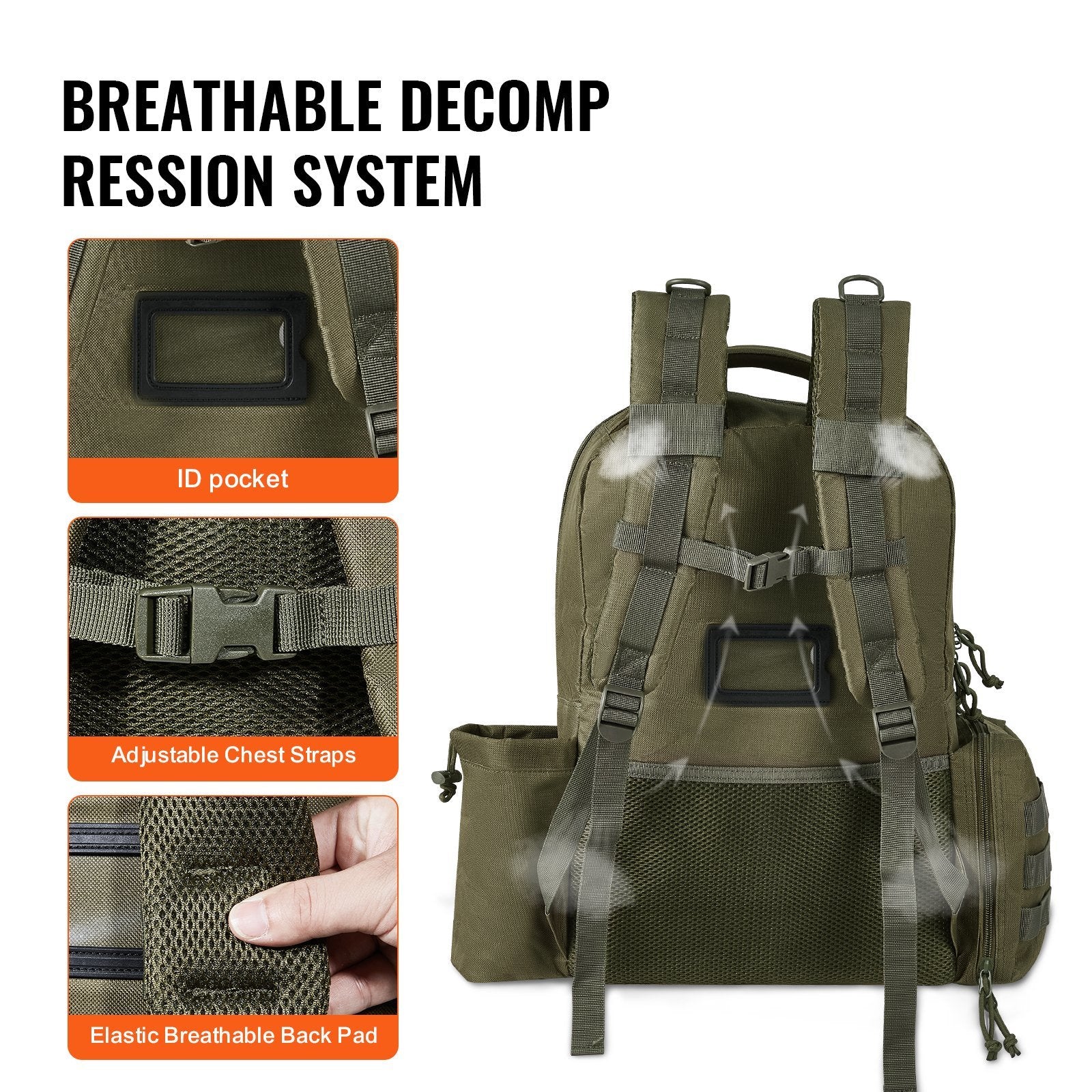 VEVOR Tactical Range Backpack for 6 Pistols - Green - BagNook