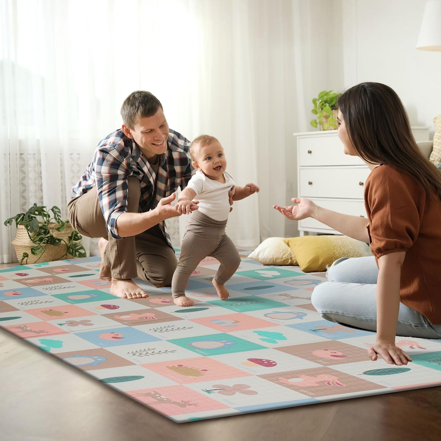 Foldable Baby Playmat - 5.9x6.5ft - Reversible - BagNook