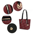 Load image into Gallery viewer, (burgundy)Aylet M Tote with Mini Handbag and Wristlet Pouch by Mia k - BagNook
