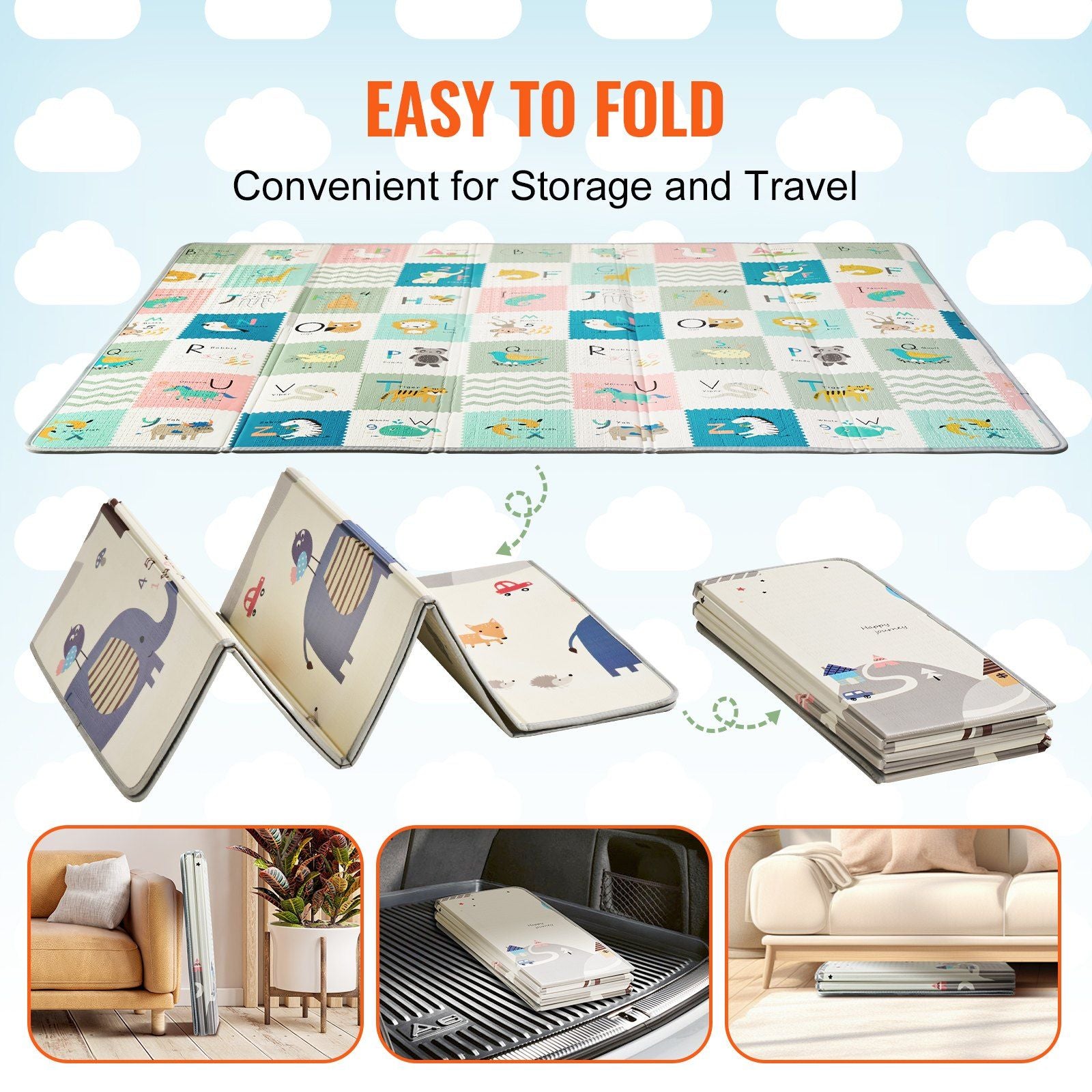 Baby Play Mat - 71"x79" - Reversible - BagNook