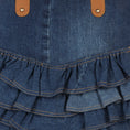 Load image into Gallery viewer, Abby Denim Frill Shoulder Bag - Upcycled Leather - BagNook
