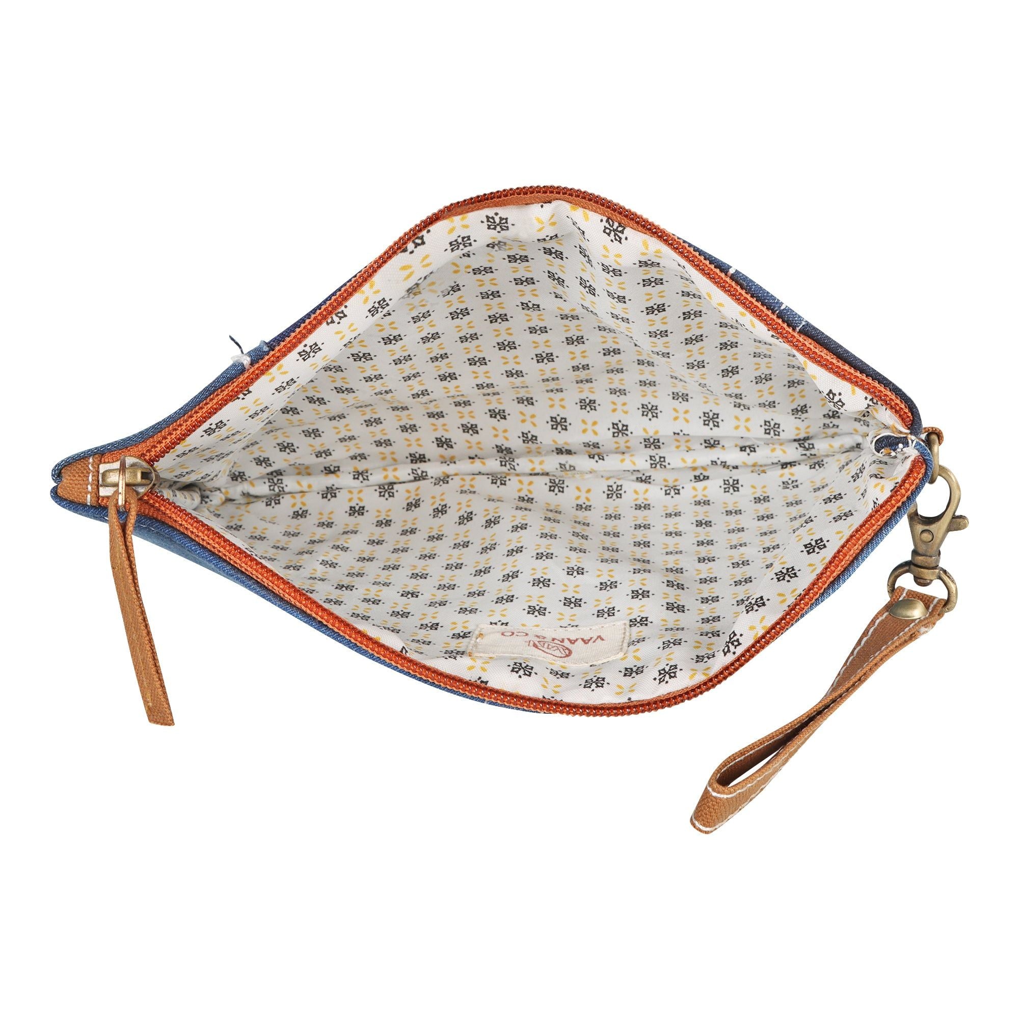 Max Patchwork Denim Wristlet - Upcycled - BagNook