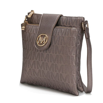 (pewter)Marietta M Signature Crossbody Bag by Mia K - BagNook