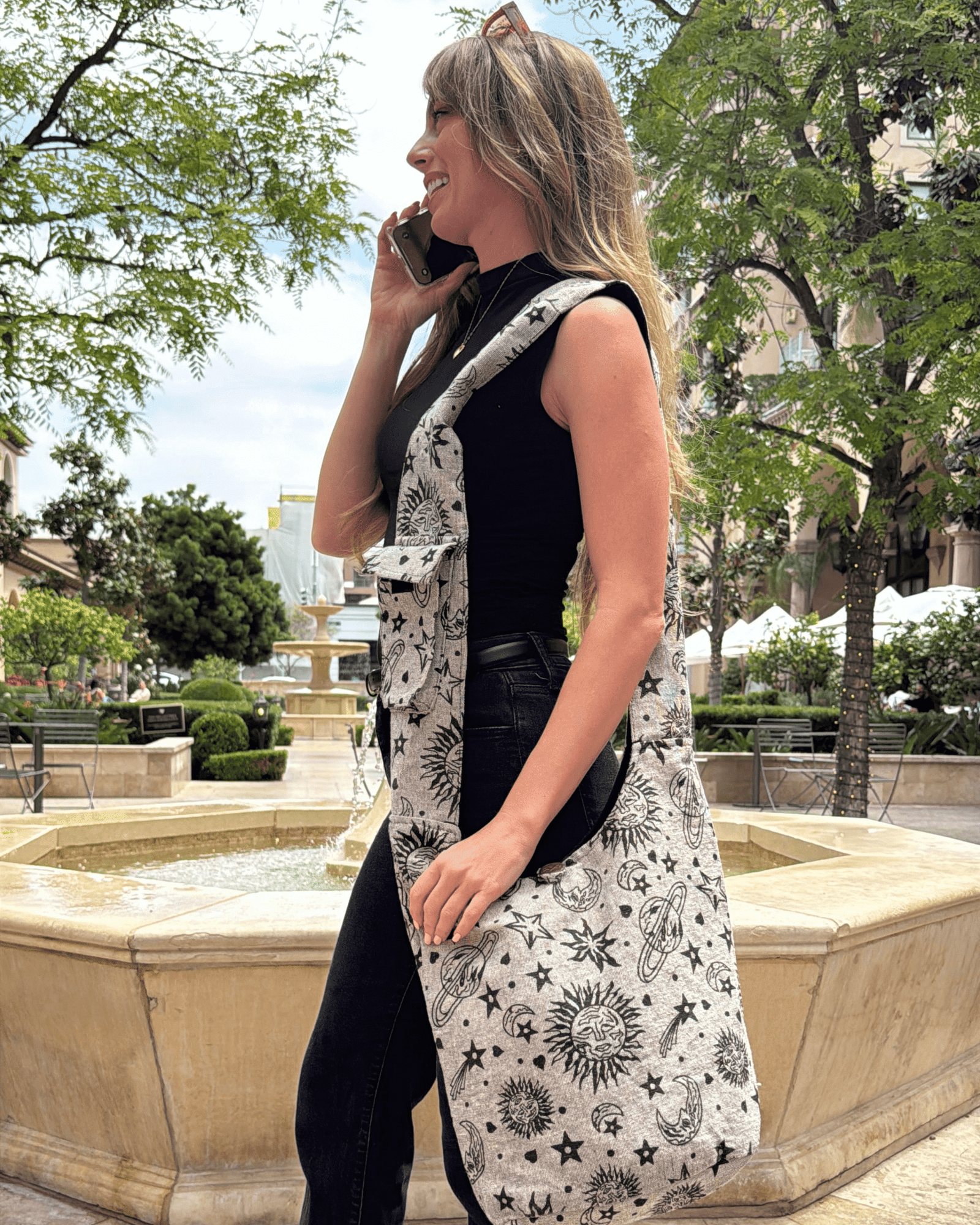 Kathmandu Collection | Celestial Print Crossbody/Hobo Bag - BagNook