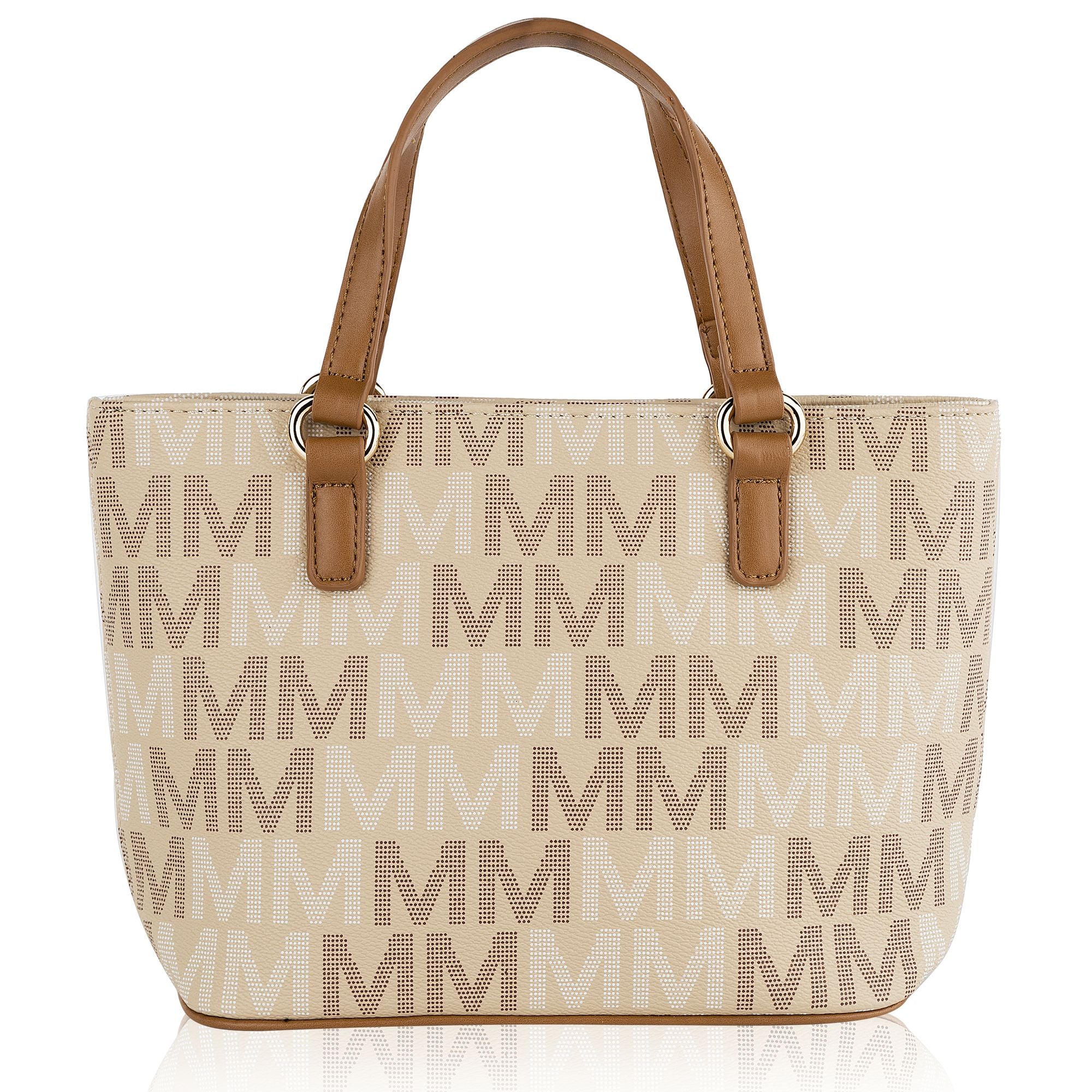 (beige)Tayla 2pc Tote & Mini by Mia K - BagNook