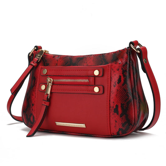 (red)Essie Snake embossed Crossbody by Mia K - BagNook