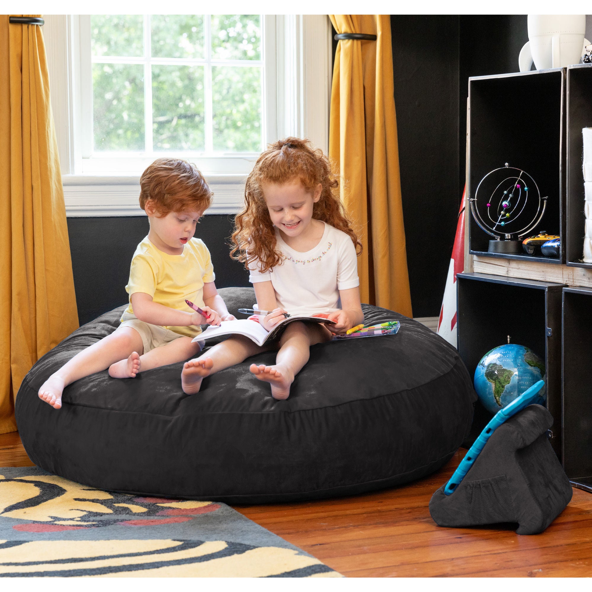 Jaxx 4 ft Cocoon Kids Bean Bag, Black - BagNook