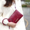 Load image into Gallery viewer, (wine)Simone Clutch/Wristlet Handbag Vegan Leather by Mia k - BagNook
