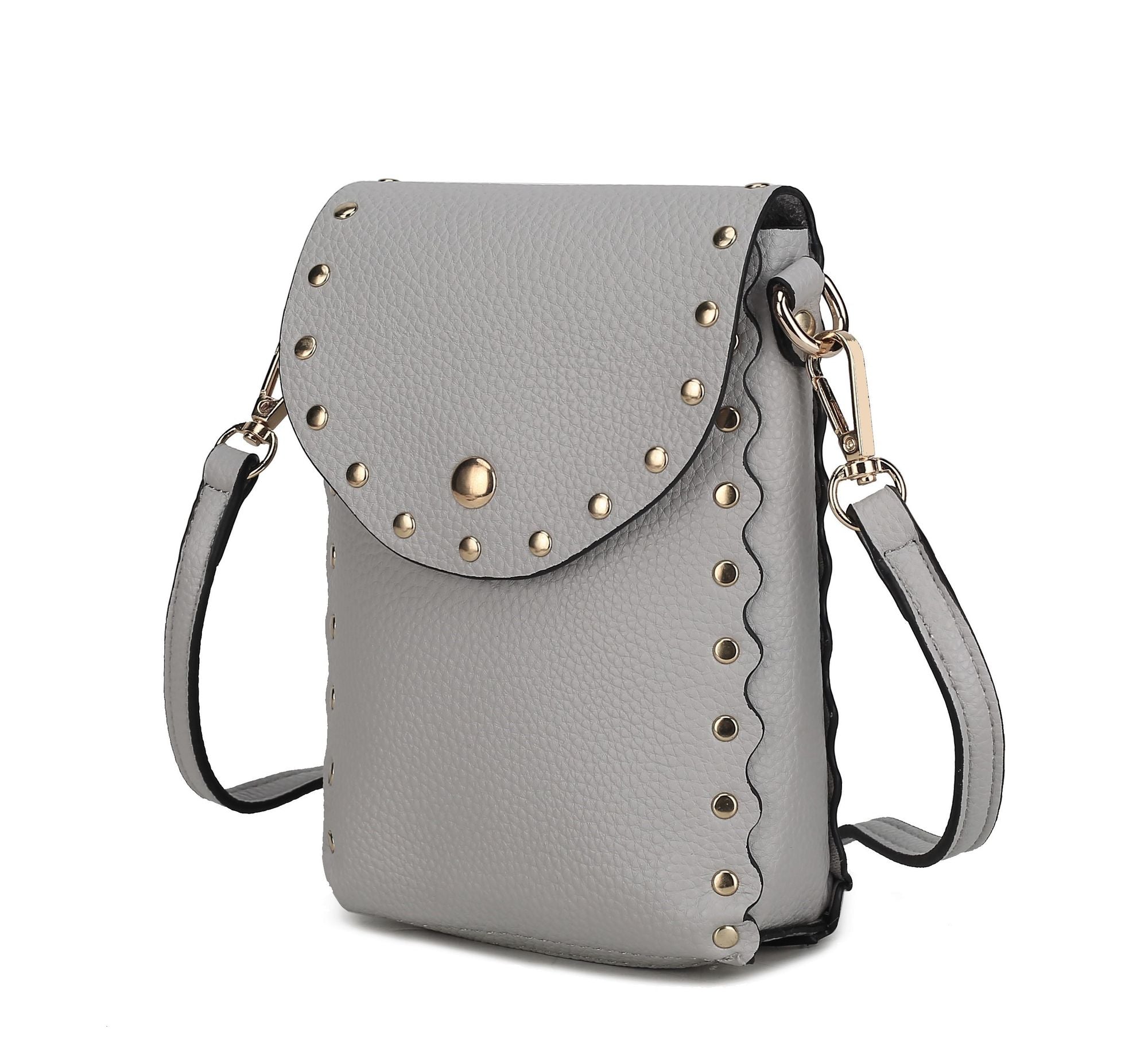 (grey)Filomena Vegan Leather Crossbody by Mia K - BagNook