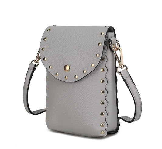 (grey)Filomena Vegan Leather Crossbody by Mia K - BagNook