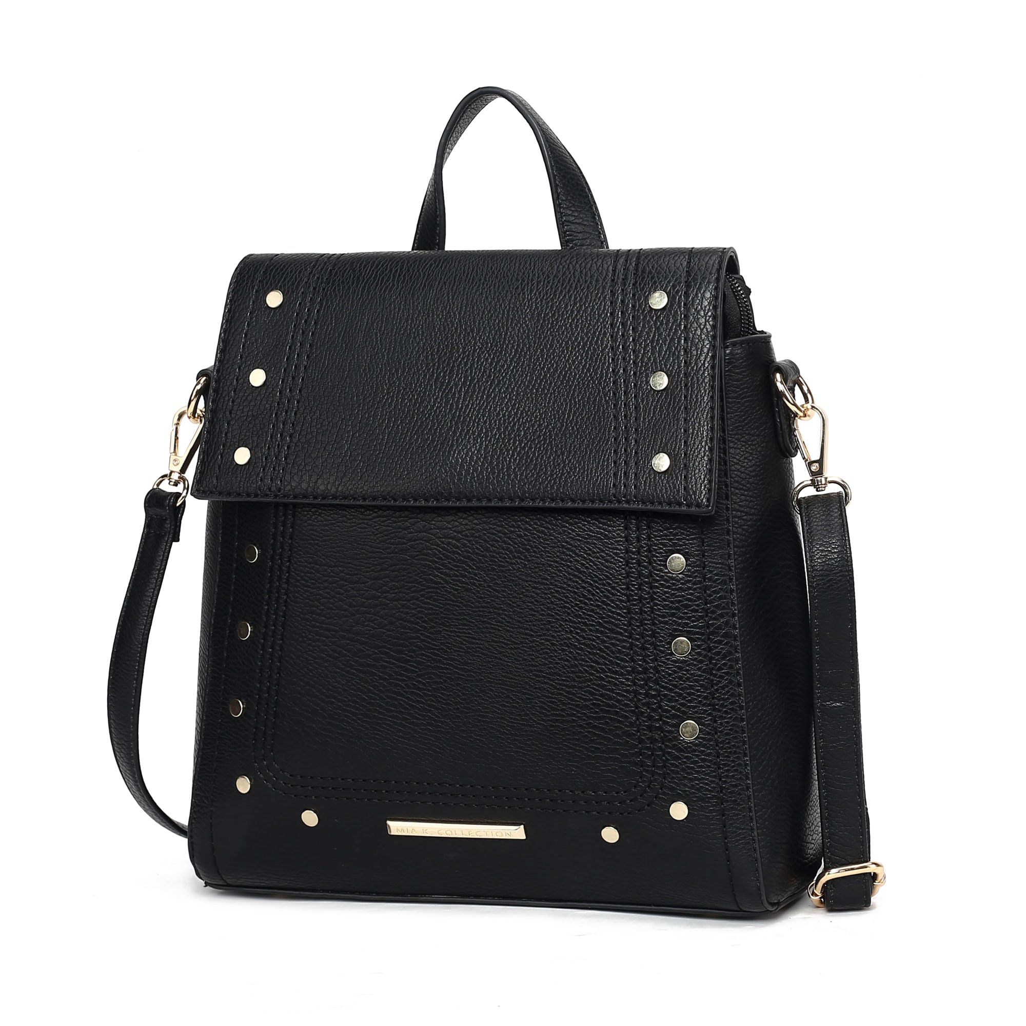 (black)Elke Vegan Leather Backpack by Mia K - BagNook