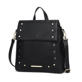 (black)Elke Vegan Leather Backpack by Mia K - BagNook