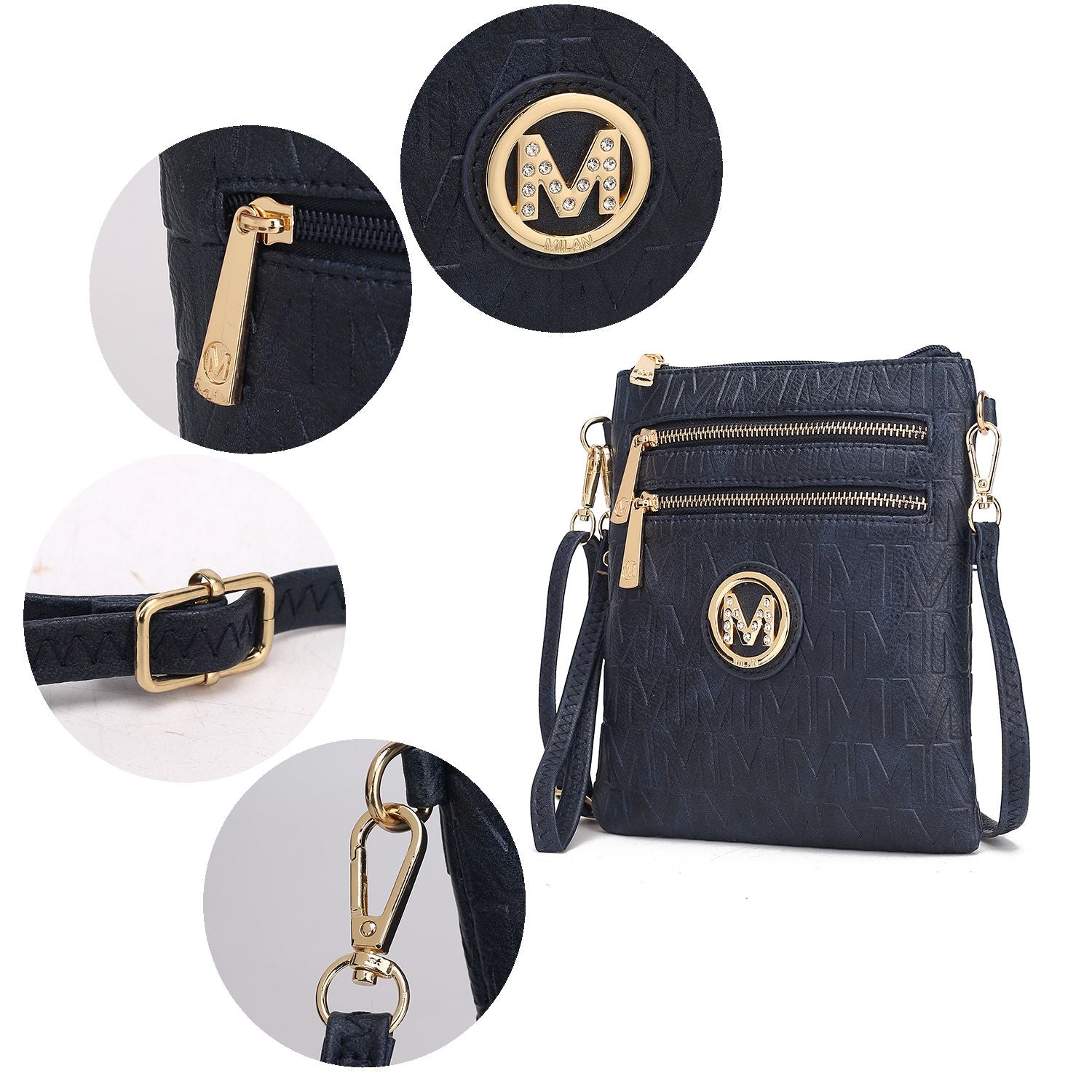 (navy)Scarlett Crossbody Handbag by Mia k - BagNook
