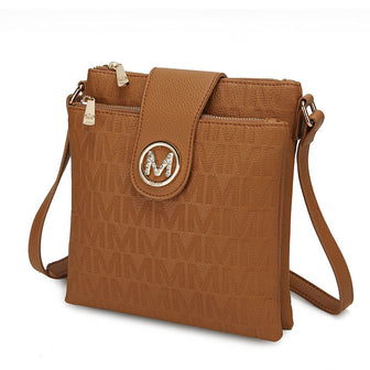 (tan)Marietta M Signature Crossbody Bag by Mia K - BagNook