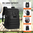 Load image into Gallery viewer, Cooler Bag, 25L Insulated w/MOLLE Design, Black - BagNook
