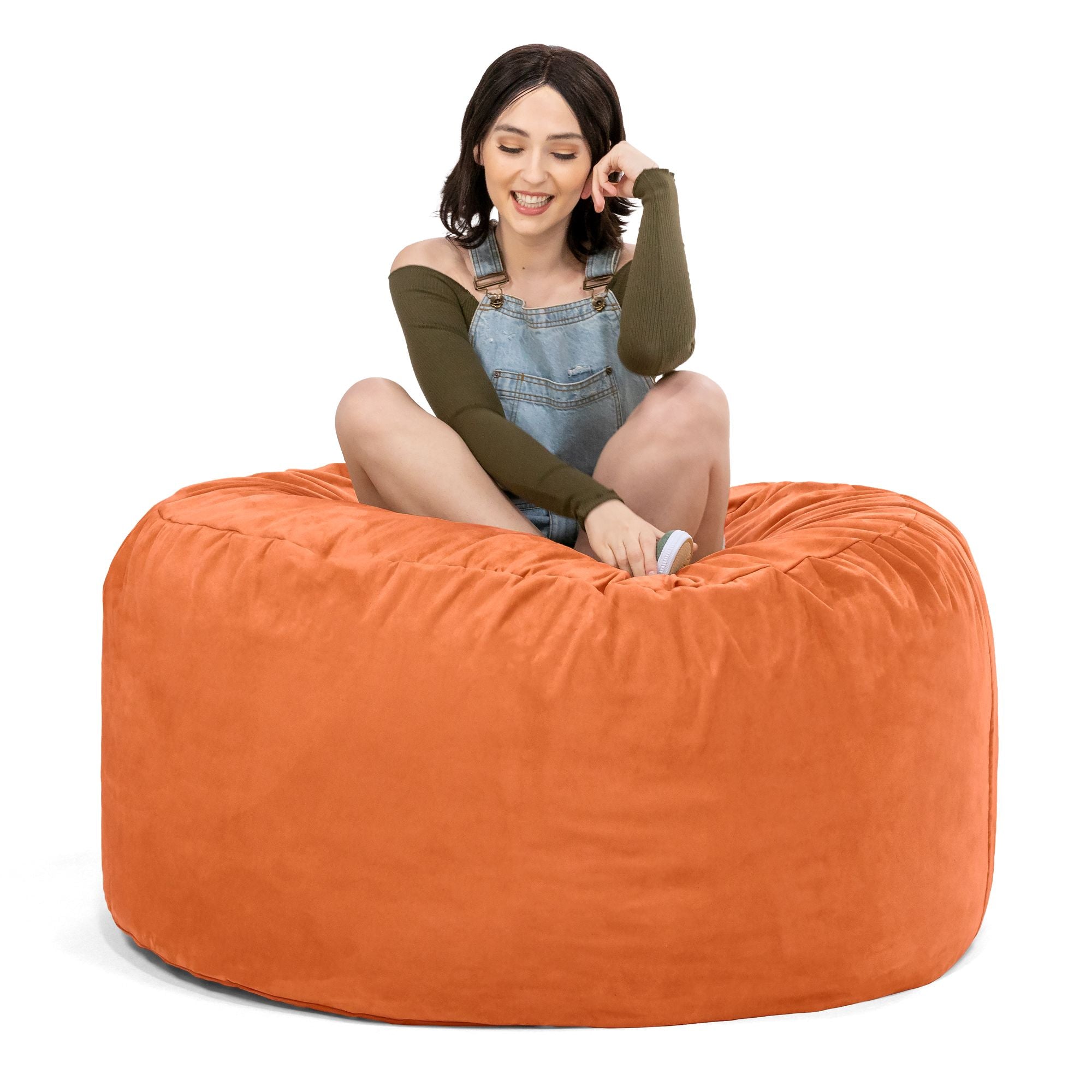 Jaxx Saxx 4 Foot Round Bean Bag, Mandarin - BagNook