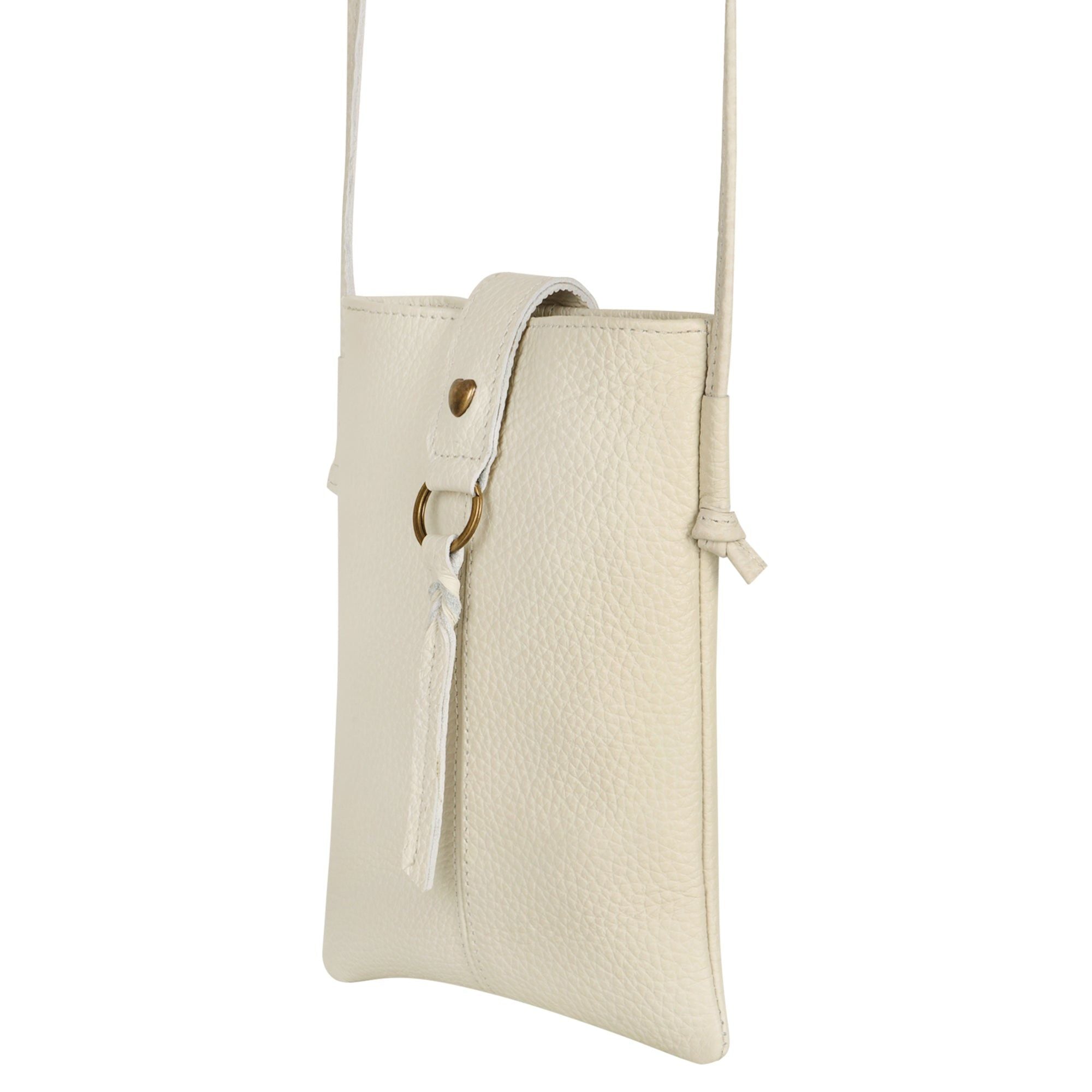 Jennie Small Crossbody w/Slim Strap - Cream White - BagNook