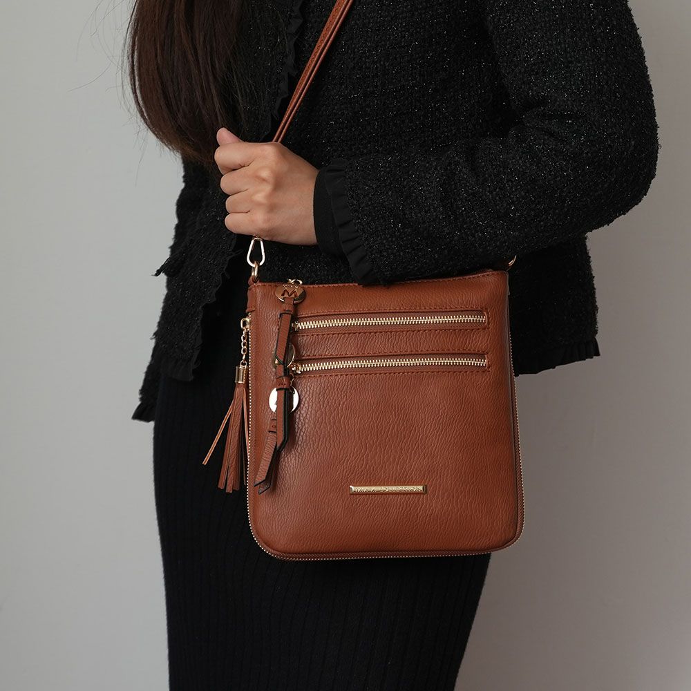 (cognac brown)Angelina Crossbody Handbag Purse by Mia K. - BagNook