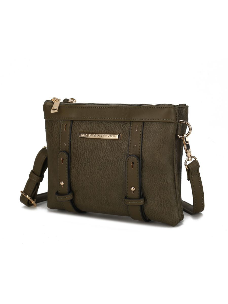 (olive)Elsie Multi Compartment Crossbody Bag by Mia k - BagNook