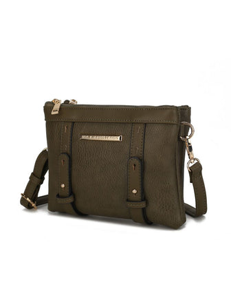 (olive)Elsie Multi Compartment Crossbody Bag by Mia k - BagNook
