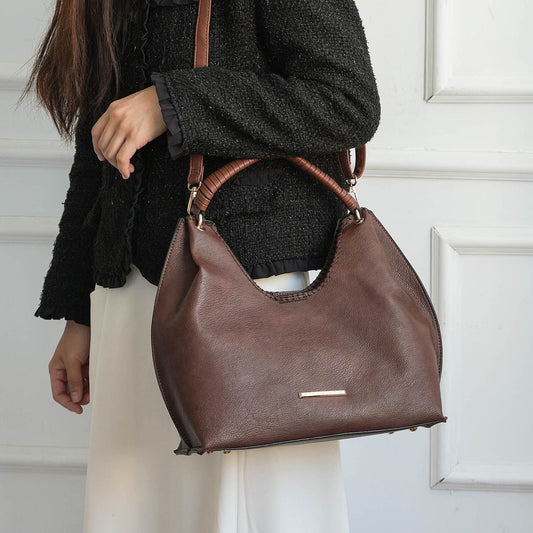 (coffee)Gara Versatile Shoulder Handbag by Mia K - BagNook