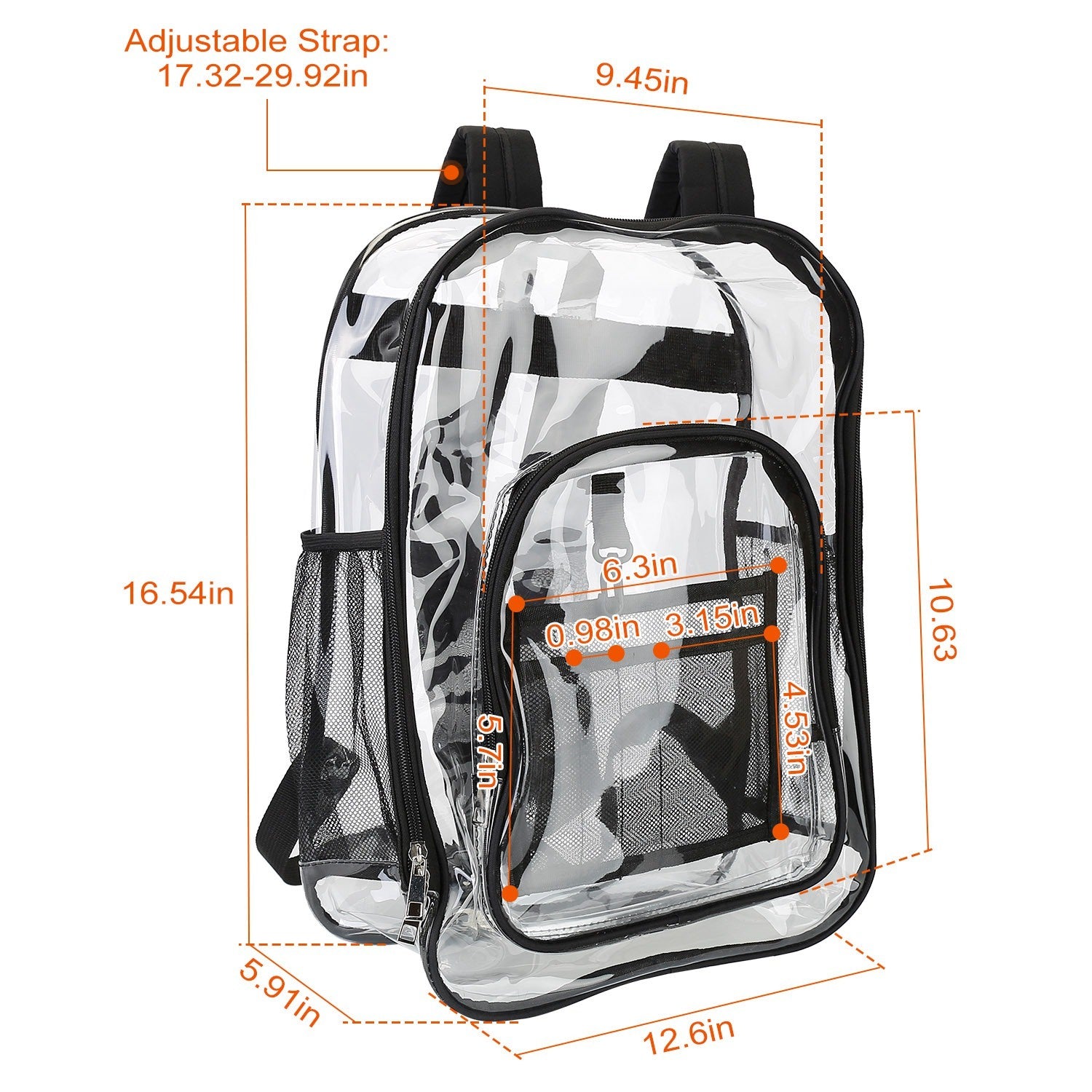 Clear Backpack with Reinforced Strap - BagNook