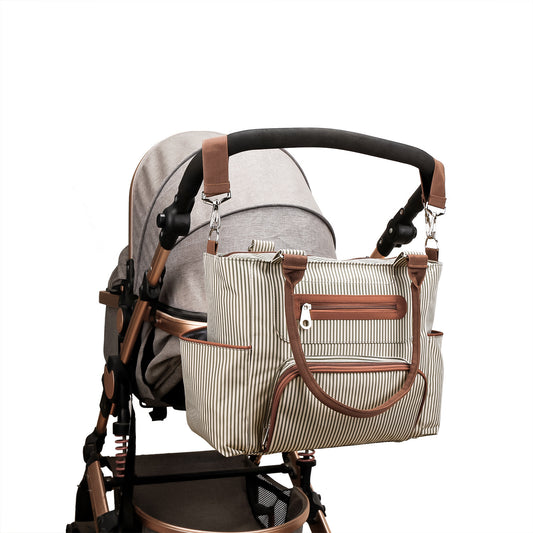 (khaki)8pc Diaper Bag Set - BagNook