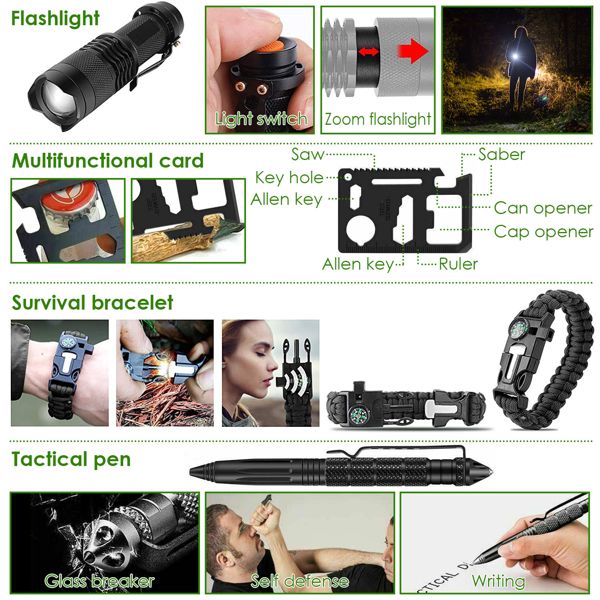 47pc Survival Kit, SOS Emergency Tactical - BagNook