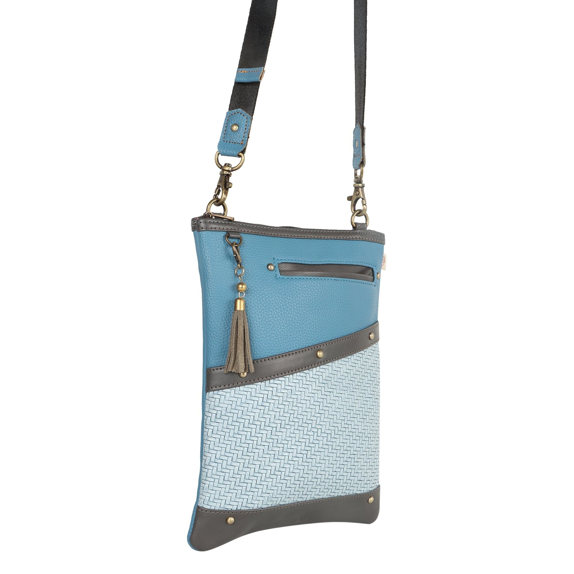 FOXIE - Brisk Crossbody w/Front Cellphone Pocket - Blue - BagNook