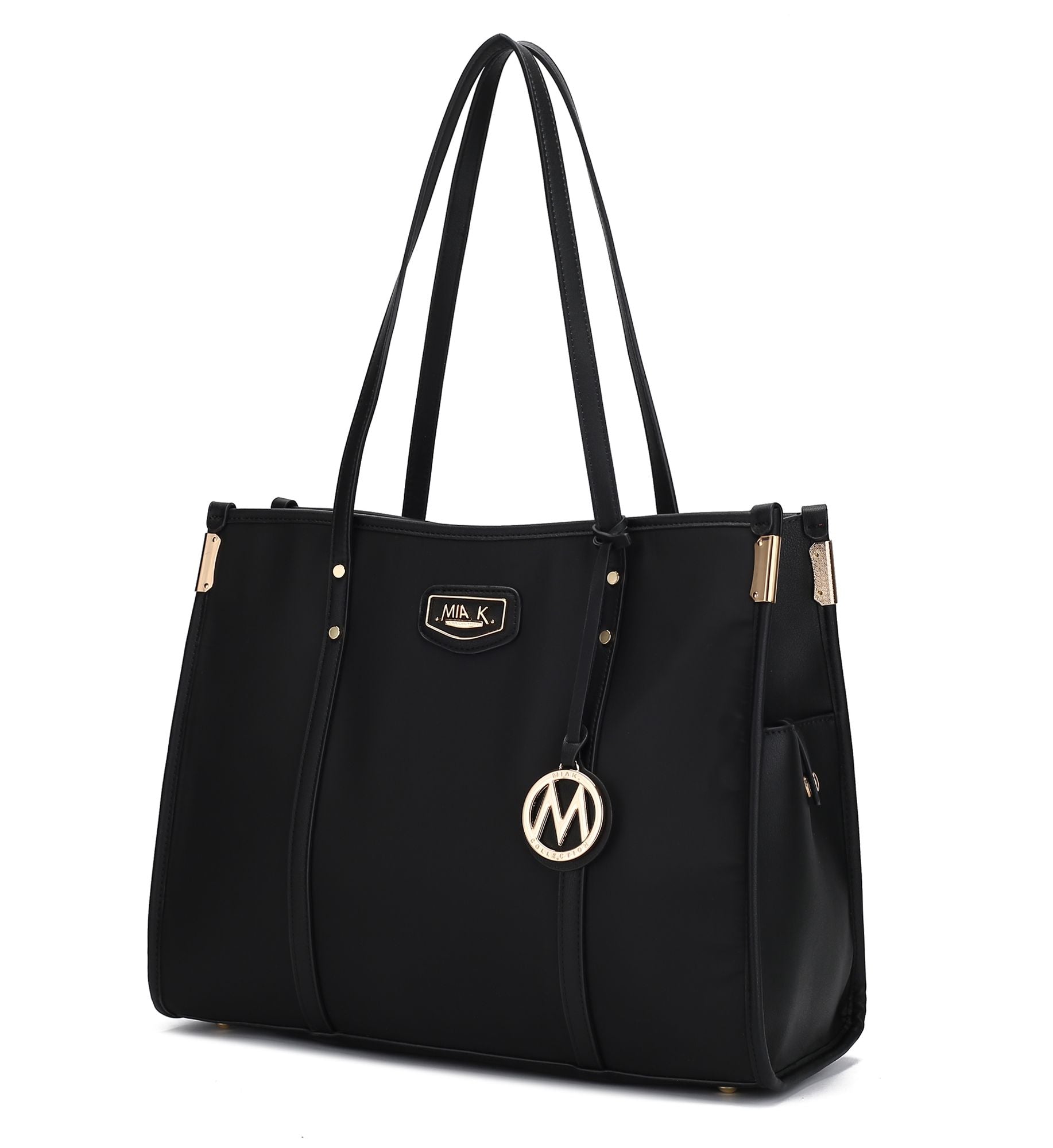 (black)Kindred Oversize Tote Vegan Leather by Mia k - BagNook