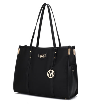 (black)Kindred Oversize Tote Vegan Leather by Mia k - BagNook