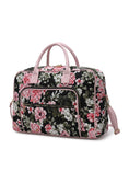 Load image into Gallery viewer, (black)Jayla Quilted Botanical Pattern Duffel Bag by Mia k - BagNook
