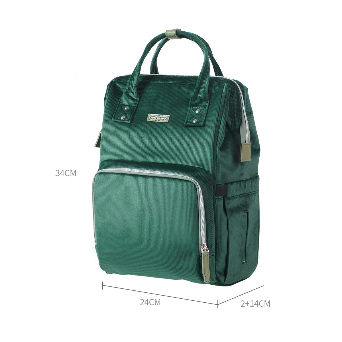 (dark green)Tweed Corduroy Backpack - BagNook