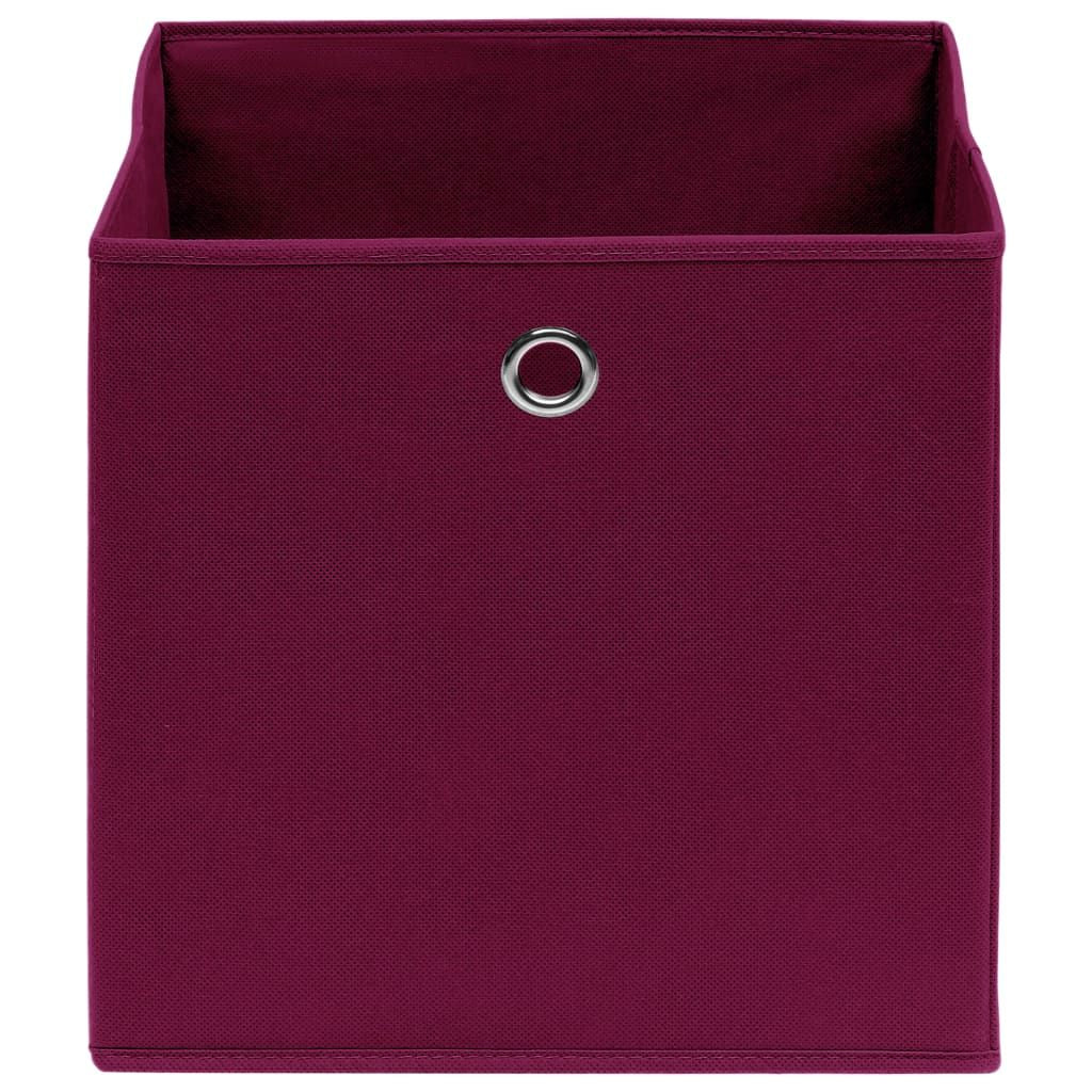 Storage Boxes 4 pcs Non-woven Fabric 11"x11"x11" - Dark Red - BagNook