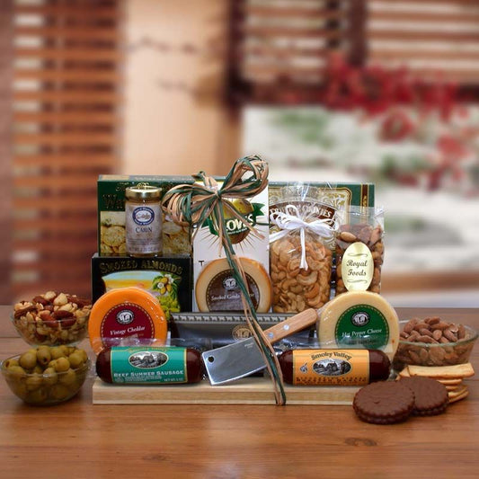 Gift Basket | Ultimate Gourmet Nut & Sausage Board - BagNook
