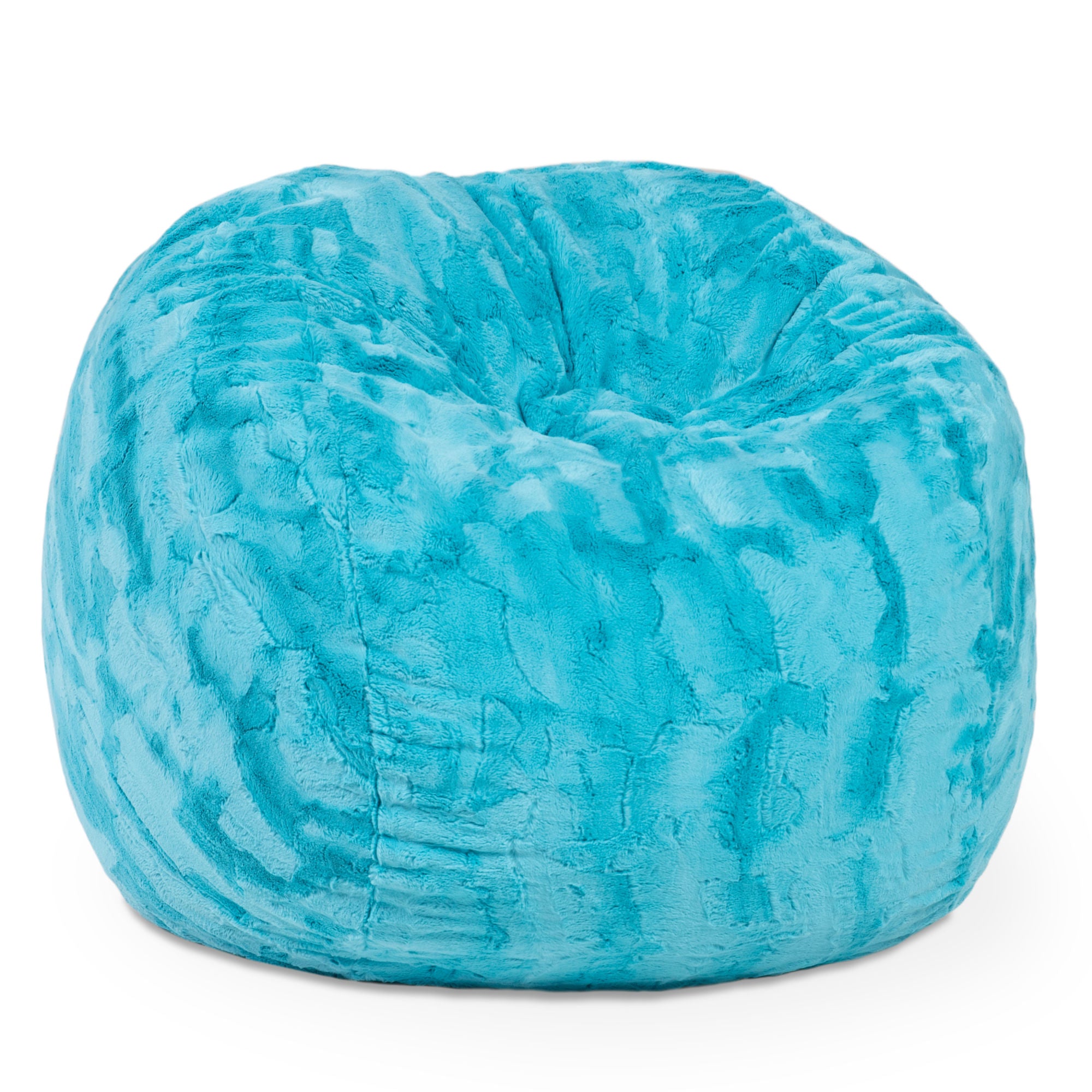 Jaxx Saxx 3 ft Bean Bag Chair - Faux Fur - Maui Turquoise - BagNook