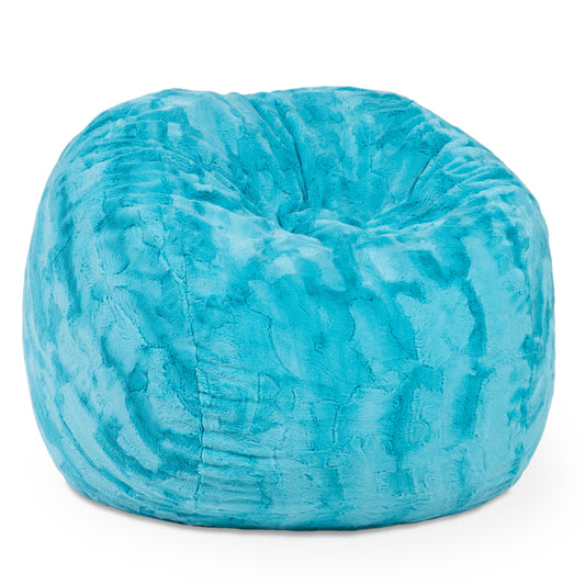 Jaxx Saxx 3 ft Bean Bag Chair - Faux Fur - Maui Turquoise - BagNook