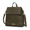 Load image into Gallery viewer, (olive)Elke Vegan Leather Backpack by Mia K - BagNook
